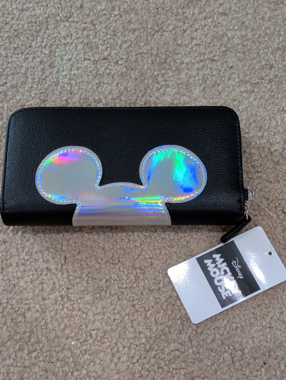 Disney Black Wallet with Holographic Mickey Accent 🌟See Note In Description